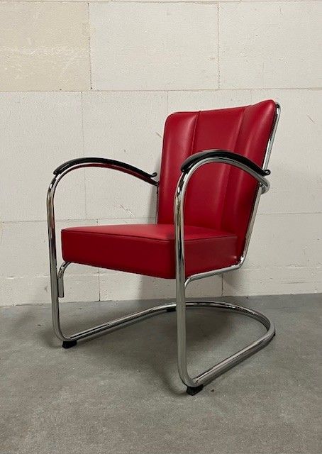 Dutch Originals Gispen 412S leder Ziegel rood