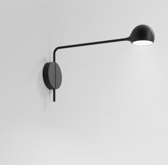 Artemide Ixa Wall wandlamp in uitvoering Antraciet plaatsing direct op contactpunt