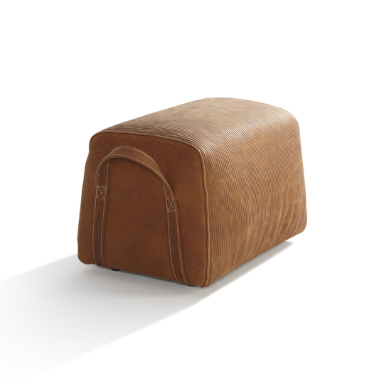 Gin Pouf in Yak Brown Embossed