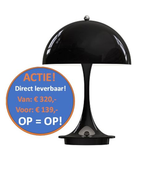 Louis Poulsen Panthella portable black actiemodel