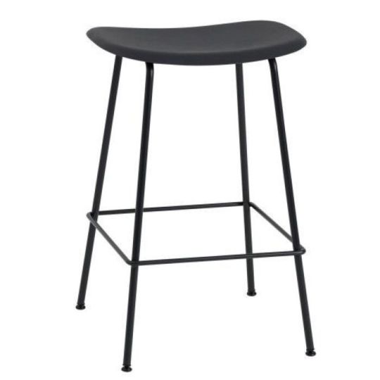 Muuto Fiber Counter Stool Tube Base zwart