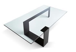 helder glas/zwart onderstel