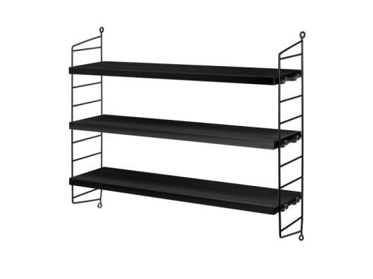String Pocket Black Stained Ash met Black frame