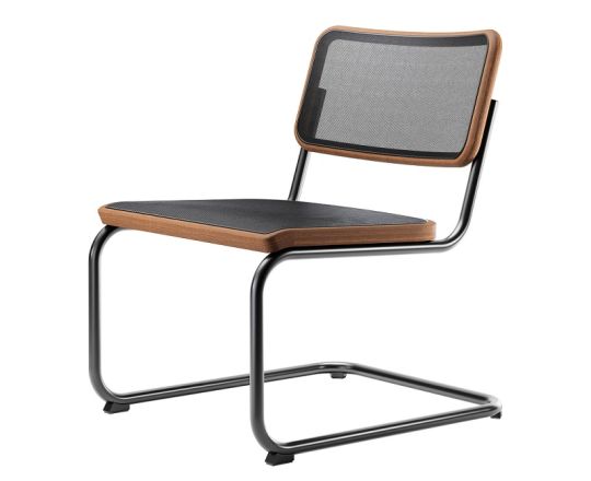 Thonet S 32 NL met zwart gelakt frame