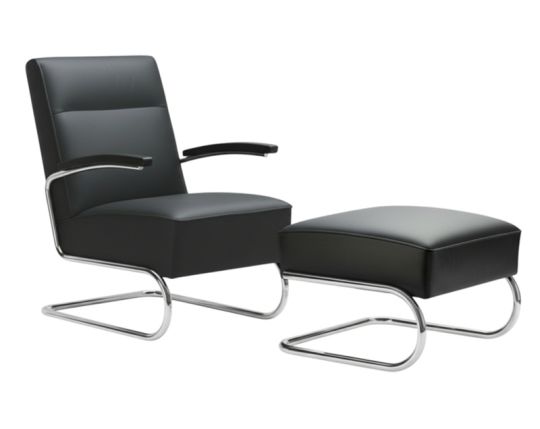 Thonet S 412 Easy Chair met S 411 hocker