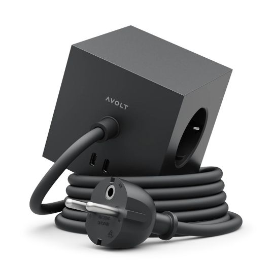 Avolt Square 1 stekkerdoos Stockholm Black