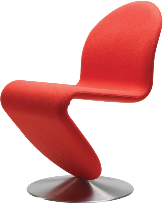 Verpan Systeem 1-2-3 Dining Chair stof rood trompetvoet
