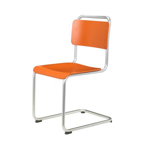 Dutch Originals Gispen 101 hout Oranje met vloerglijders