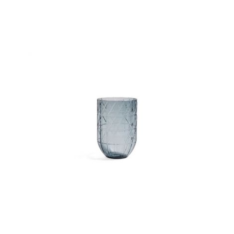 Large : Ø13,5 X H19 cm blauwglas