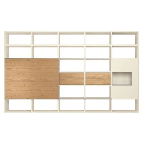Now by Hülsta Time voordeelcombinatie 990013 - Lak wit/natuurlijk eiken
