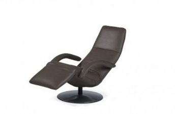 leder lipano cacao : relaxfauteuil standaard - vast
